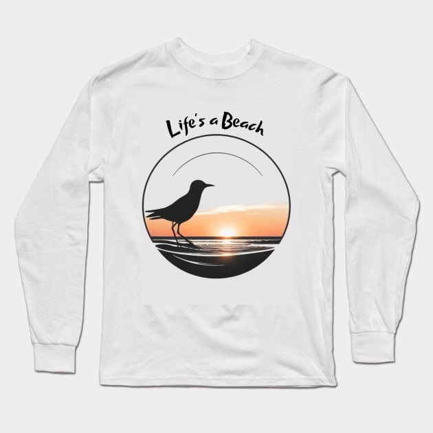 Life's a Beach - Bird in the Sunset Long Sleeve T-Shirt by Thompson Prints